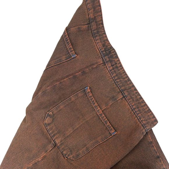 Me + Em Jeans Fits UK 16 Crop Wide Leg Frayed Hems Orange Acid Wash High Rise - Picture 7 of 7